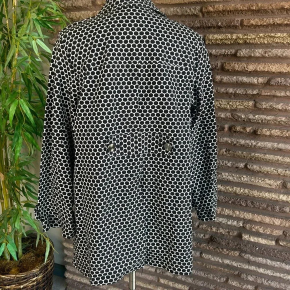 Charter Club Woman Navy Blue Polka Dot Casual Stretch Cotton Jacket Size 1X - Picture 4 of 10
